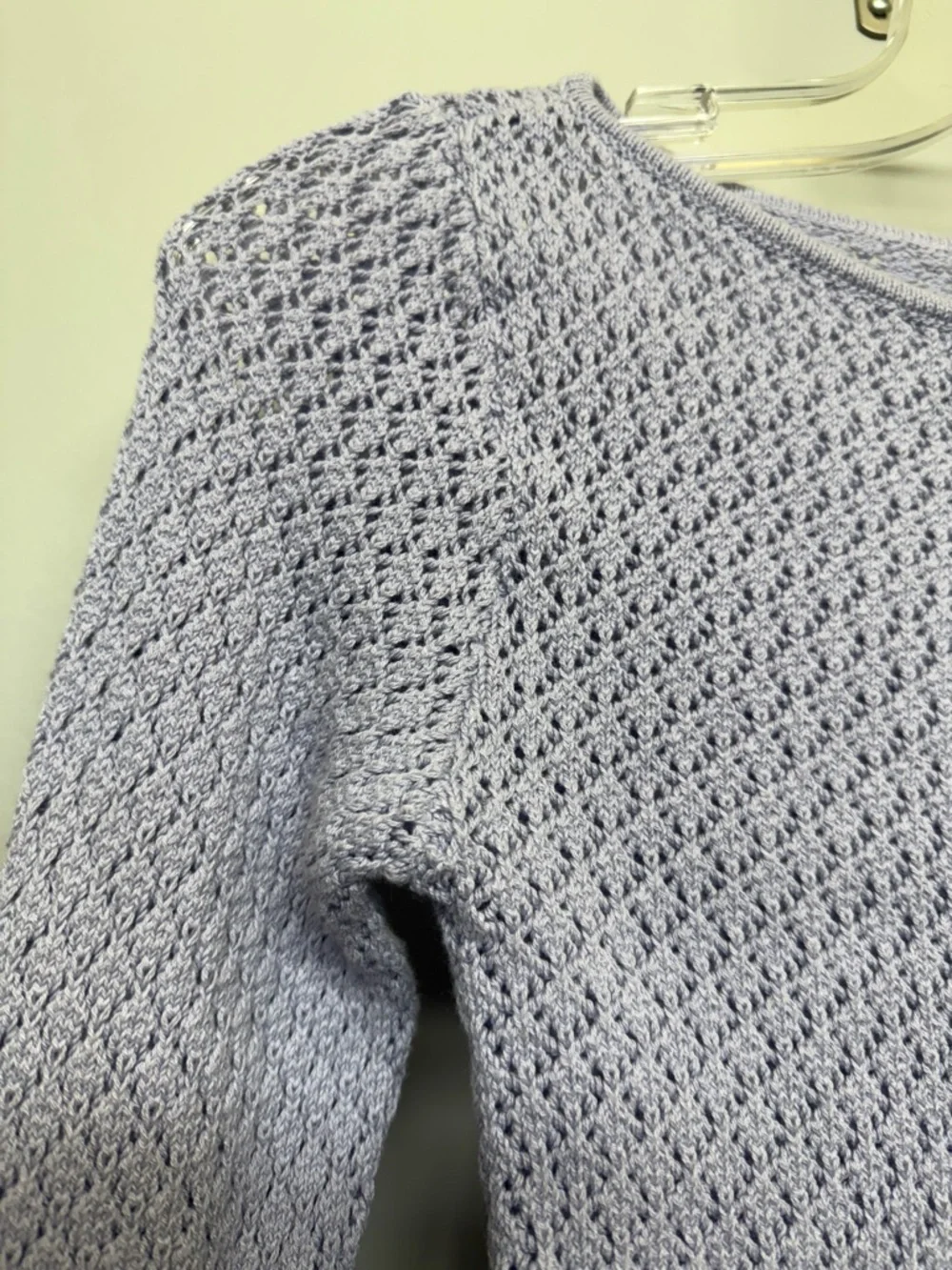 Dynamite Light Gray Open-Knit Sweater Top - Picture 3 of 5